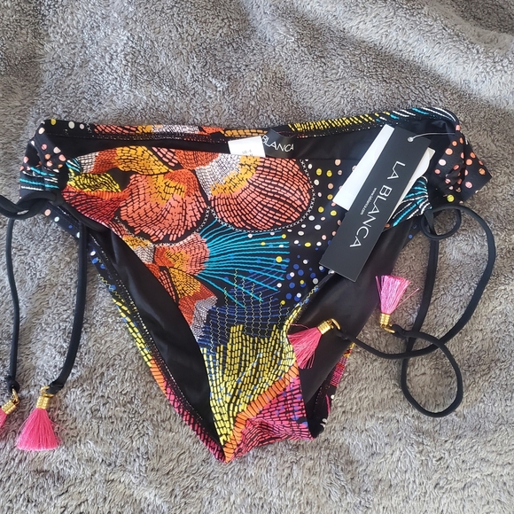 *NWT* La Blanca Sunlit Soiree Adjustable Loop Hipster Bikini Bottom Size 6 - Picture 6 of 10